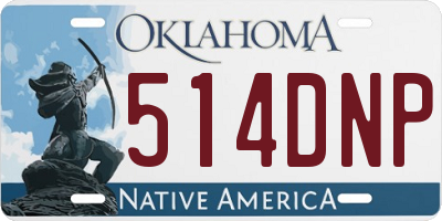OK license plate 514DNP