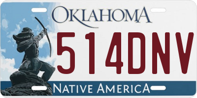 OK license plate 514DNV