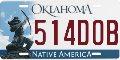 OK license plate 514DOB