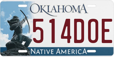 OK license plate 514DOE