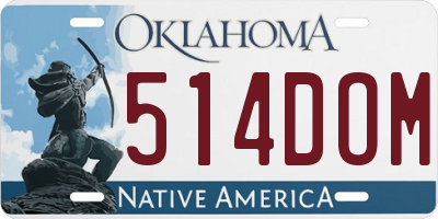 OK license plate 514DOM