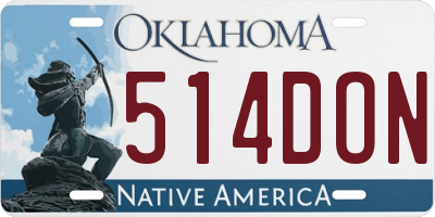 OK license plate 514DON