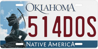 OK license plate 514DOS