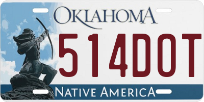 OK license plate 514DOT