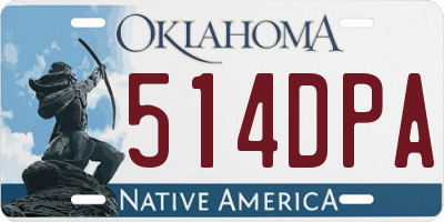 OK license plate 514DPA