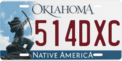 OK license plate 514DXC