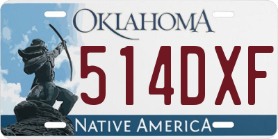 OK license plate 514DXF