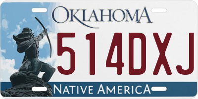 OK license plate 514DXJ