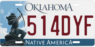 OK license plate 514DYF
