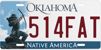 OK license plate 514FAT