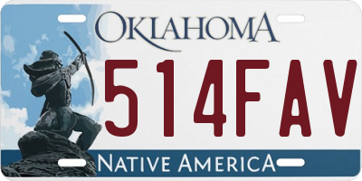 OK license plate 514FAV