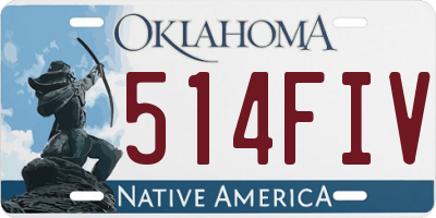 OK license plate 514FIV