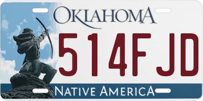 OK license plate 514FJD