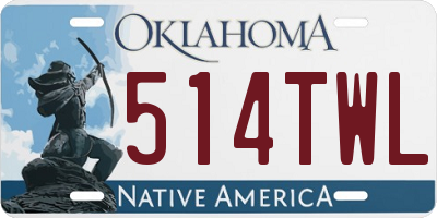 OK license plate 514TWL