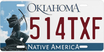 OK license plate 514TXF