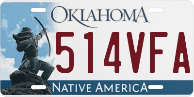 OK license plate 514VFA