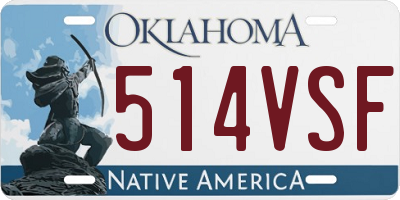 OK license plate 514VSF