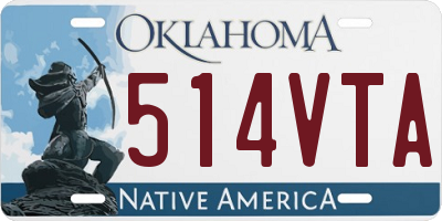 OK license plate 514VTA