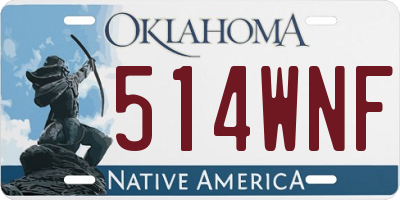 OK license plate 514WNF