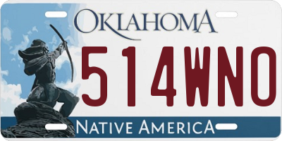 OK license plate 514WNO