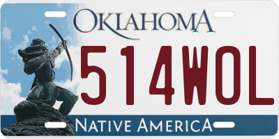 OK license plate 514WOL
