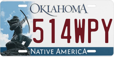 OK license plate 514WPY