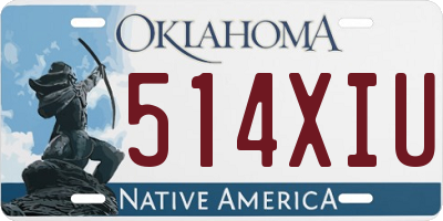 OK license plate 514XIU