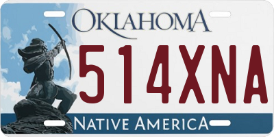 OK license plate 514XNA