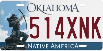 OK license plate 514XNK