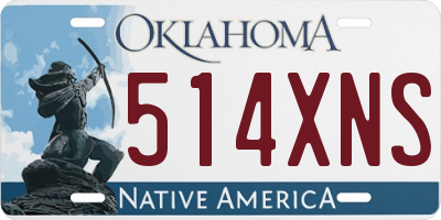 OK license plate 514XNS