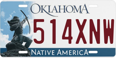 OK license plate 514XNW