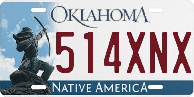 OK license plate 514XNX
