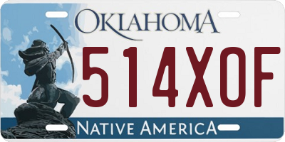OK license plate 514XOF