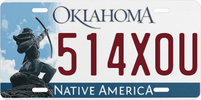 OK license plate 514XOU