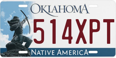 OK license plate 514XPT