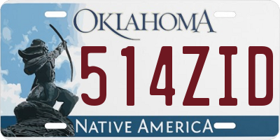 OK license plate 514ZID