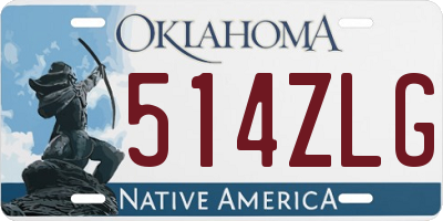 OK license plate 514ZLG