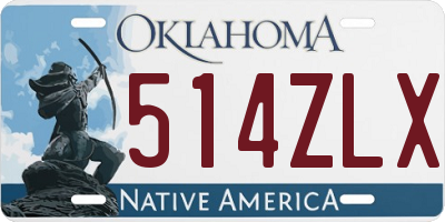 OK license plate 514ZLX