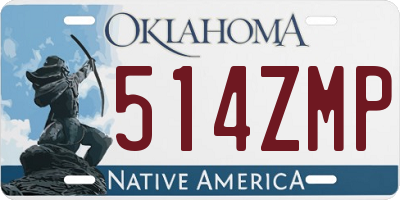 OK license plate 514ZMP