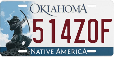 OK license plate 514ZOF