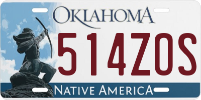 OK license plate 514ZOS