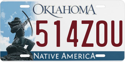 OK license plate 514ZOU