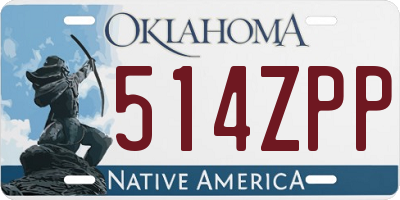 OK license plate 514ZPP