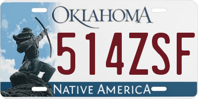 OK license plate 514ZSF