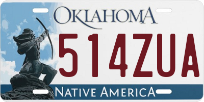 OK license plate 514ZUA