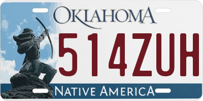 OK license plate 514ZUH