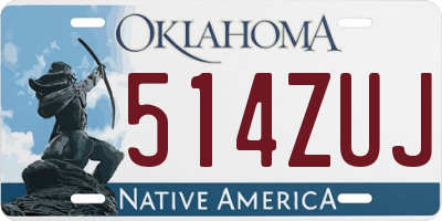 OK license plate 514ZUJ