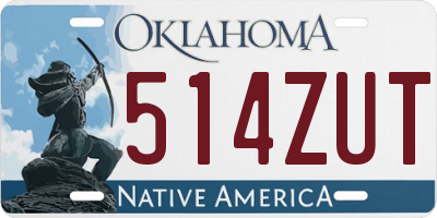 OK license plate 514ZUT