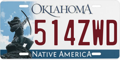 OK license plate 514ZWD