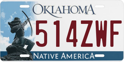 OK license plate 514ZWF